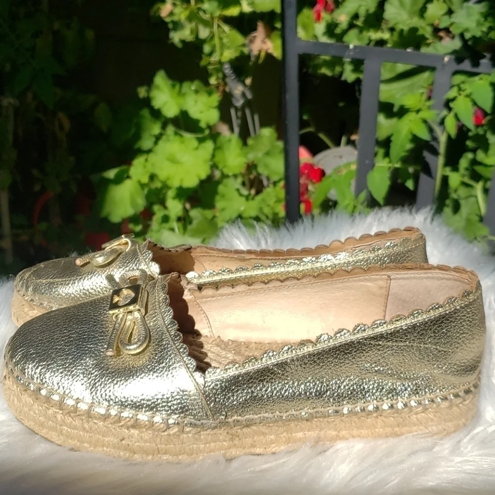 Kate Spade Gold Espadrilles 6 Loranne